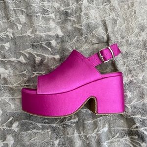 Fuchsia pink sandal wedge - Free People